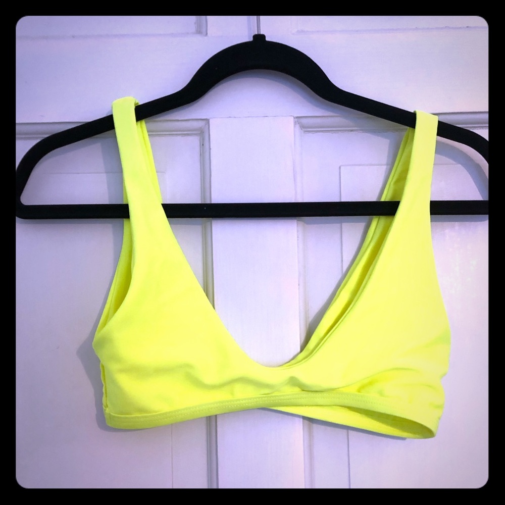 NWOT neon high rise bikini with sanitary liner